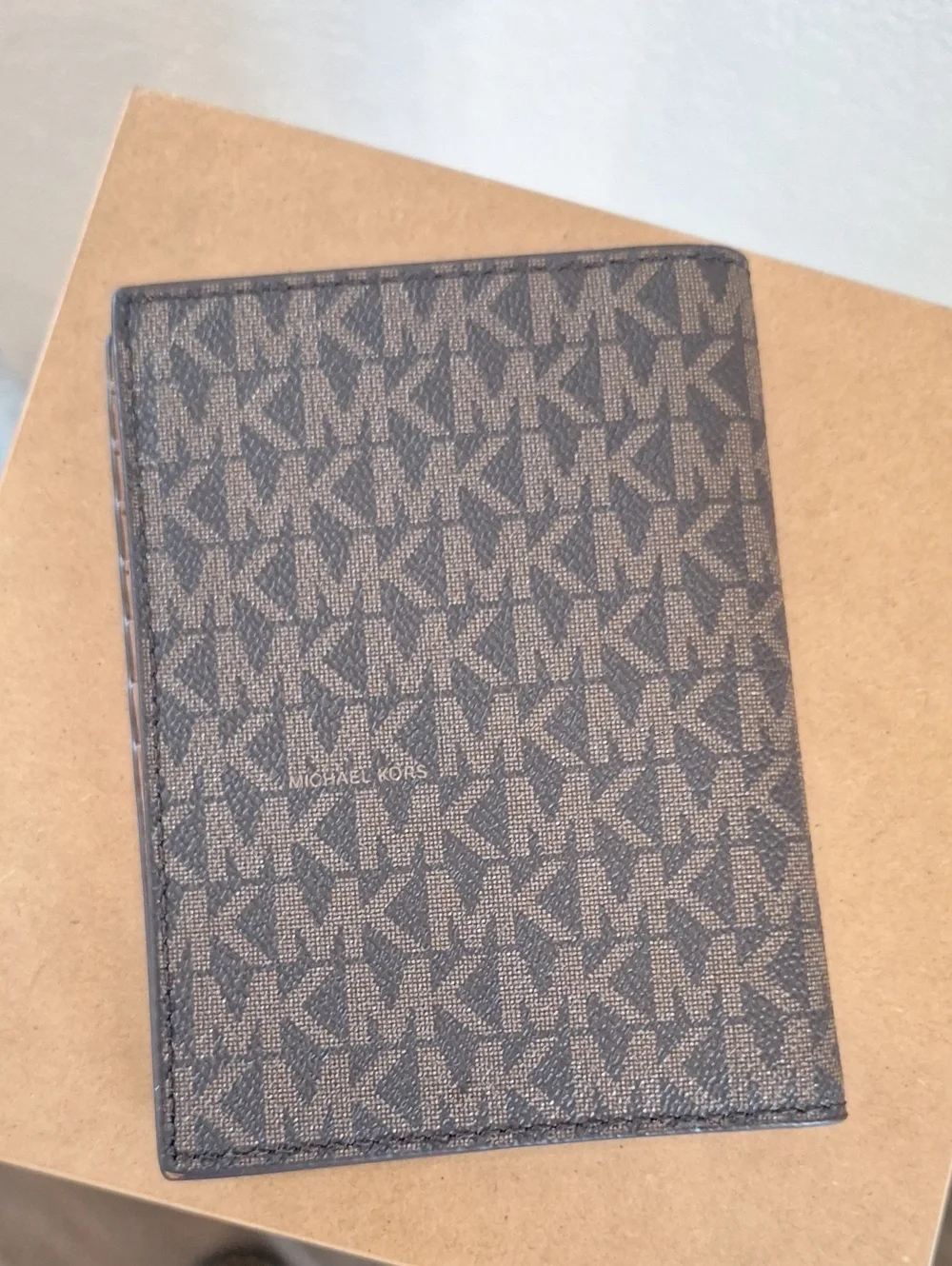 Michael Kors Jet Set Travel Passport Wallet Brown Monogram